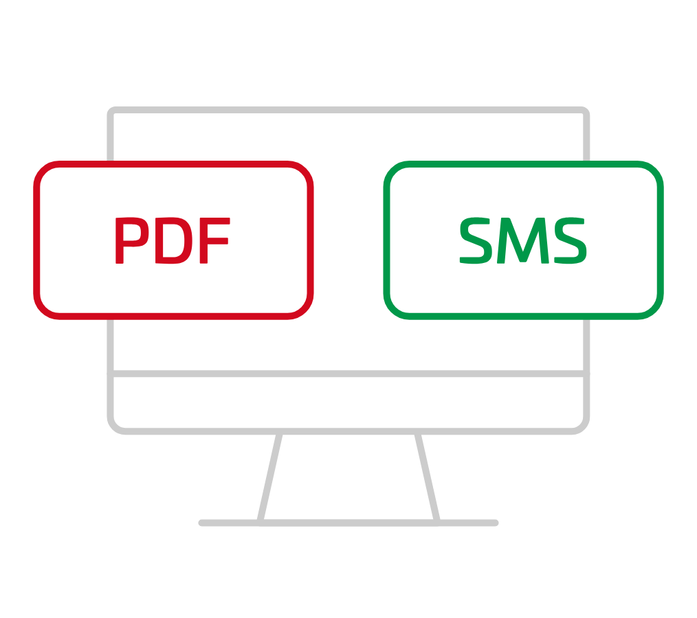Skicka SMS och PDF:er direkt till kunderna