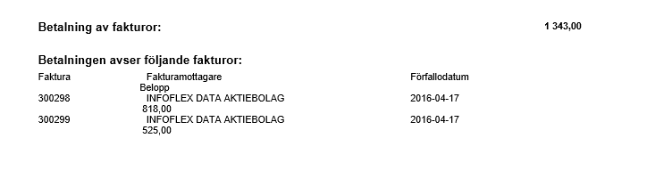 Exempel betalningsspecifikation