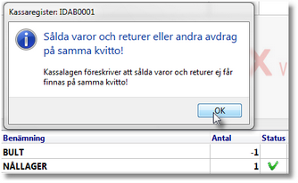 Varning blandat försäljning och returer